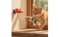 Clamp-on Cat Teaser with Dangling Toys Interactive over the Door Cat Toy Motorized Compact for Kittens