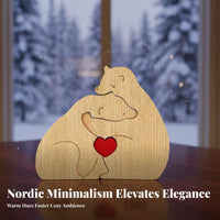 Wooden Family Puzzle Customizable Bear Figurines Meaningful Decor for Moms