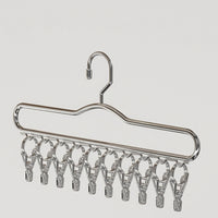 Stainless Steel Sock Rack with 10 Clips, Clothes Hanger for Underwear and Socks, Outdoor Rack for Clothes, Dryer Racks for Laundry Indoor
