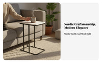 Nordic and design Semi-circular designd Side Table Minimalist Design Household Furniture Space-Saving Multi-Functional for Apartment Dwellers, property owners, TV controller Workers, Living Room, Beside Sofa, Small areas, Home Office