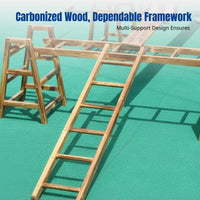 Climbing Frame, Tactile Training Equipment, DIY Outdoor Carbonized Wood, Kindergarten Play Assembly
