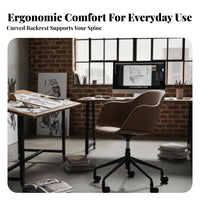 Height Adjustable Armless rotating Chair effortless Rolling Casters Office Furniture Modern Minimalist design Desk Seat Ergonomic Design for Streamers, Makeup lovers, Students, Study Room, Bedroom