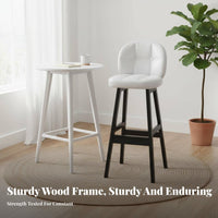 Modern Design Bar Chair with Backrest Built-in Footrest Upholstered High Chair Comfortable Cushion Tall Stool Padded Seat for Homeowners, Adults, Business Owners, Home, Restaurant, Kitchen, Dining Room