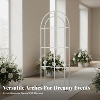 Sturdy and Long-Lasting Wedding Arch Stand Easy to Install Iron Art Arch Frame Stable Base Arched Windowpane Screen Reusable for Party Hosts, Photographers, Venue Managers, Weddings, Ceremonies, Stage Background, Photo Shoots