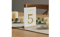 Reusable Minimalist Wood Table Number Holder Art Moderne Design Wooden Table Number Card Easy to Set up Wooden Place Card Holder Polished Edges for Party, Banquet