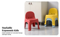 Rounded Corners Small Backrest Stool Easy to Clean child's Chair Lightweight young child Seat Stable Design for young children, Preschoolers, Parents, Kindergarten, Preschool, Daycare, play area
