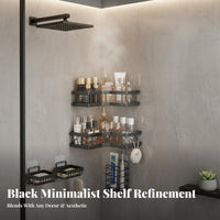 Adhesive Corner Rack Drill Installation Corner Organizer Set Space-Saving Shower Holder for Renters, Students, Dorm Room, Apartment, Kitchen