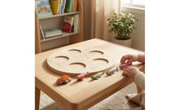 Recessed Cycle Recognition Board Printed Arrows Educational Matching Game Board Round Life Cycle Matching Game Set Natural Wood