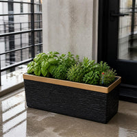 Artificial Plant Arrangement with Planter Box for Indoor and Outdoor Decor