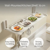 Foldable Suction Kitchen Organizer Rack, Wide Shelf