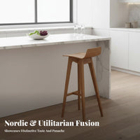 utilitarian Look Bar Stool with supportrest Nordic Aesthetic Counter Seating Retro design Home Furnishing Modern Design for Restaurant Owners, Homeowners, Adults, Cafe, Hotel, Kitchen, Dining Room