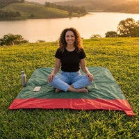 Picnic Blanket and Garden Rug for Outdoor Use, Lightweight Nylon Camping Mat and Beach Blanket, Foldable Camping Gear with Pouch, Rain Cover