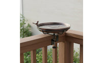 Detachable Design Bird Feeder Bath Combo Easy to Clean Balcony Bird Bath Feeder Weather-Resistant Heavy-Duty Metal for Patio, Garden
