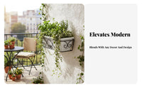 Hanging Design Railing Planter Frame Space Saving Railing Mounted Flower Box Stable Structure Plant Pot Holder Easy Assembly for Apartment Dwellers, Home Decorators, Homeowners, Balcony, Patio, Porch, Fence