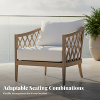 Teak Conversation Set Nordic & Design Lounge Chair and Side Table Group Weather Resistant Garden Furniture for Hotel Owners, Adults, Balcony, Porch