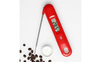 Folding Foldable Temperature Instrument Backlit Display Foldable Prong Cooking Thermometer Calibration Function Kitchen Utensil for Barbecue