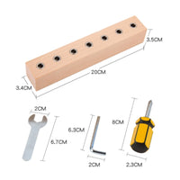 Hand-Eye Coordination Educational Tool Board Fine Movement Skills Screw Matching Toy Natural Wood Wooden Screw Board Polished Surface for Children, Toddlers, Preschool