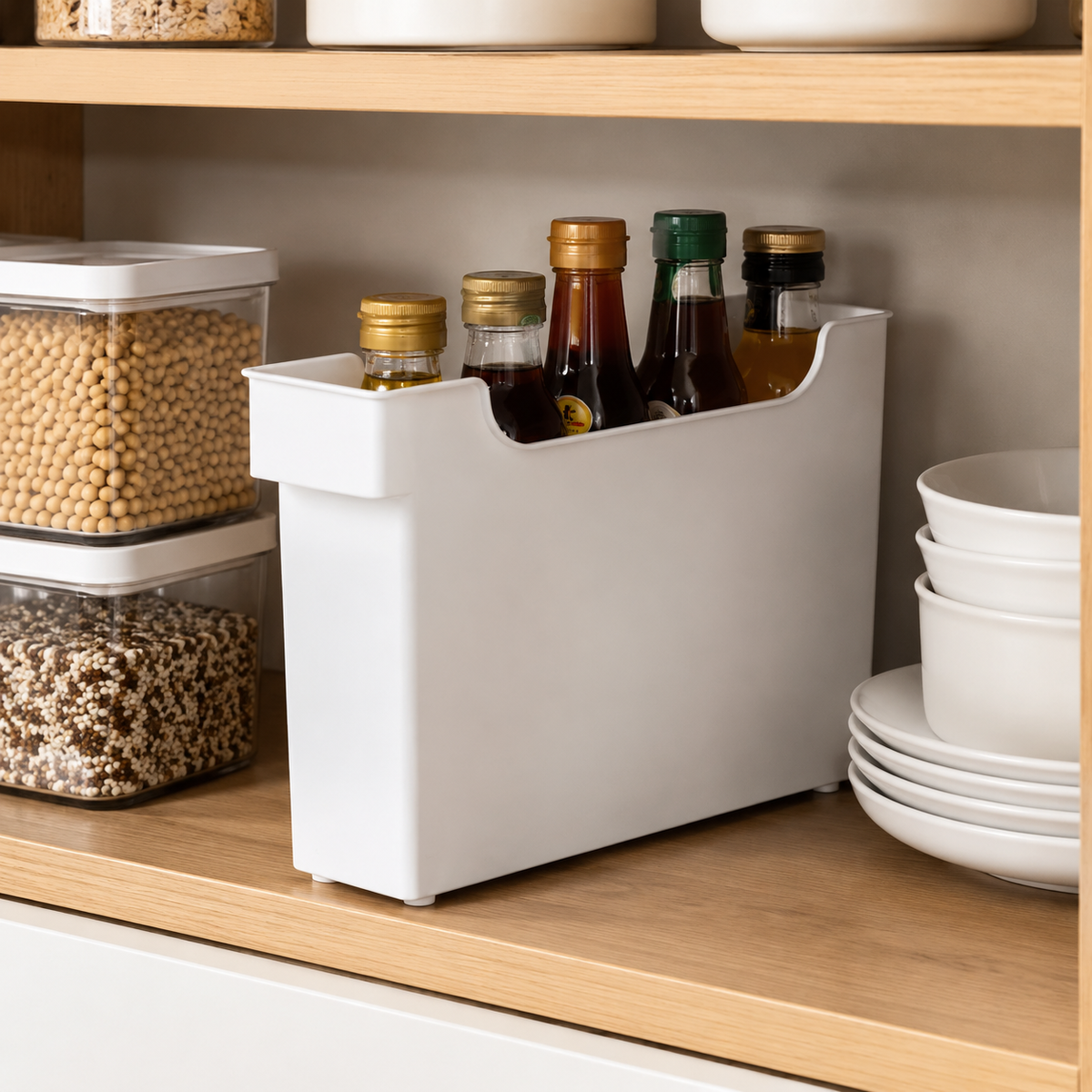 Small Drawer Organiser for Toiletries, 18L White Japanese Style Storage Boxes, Untreated Material Craft Supply Box