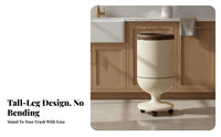 Pedestal Trash Can No-Bend Design Round Trash Can with Legs Large Capacity Push-Top Waste Basket for Seniors, Homeowners, Kitchen, Bedroom, Washroom