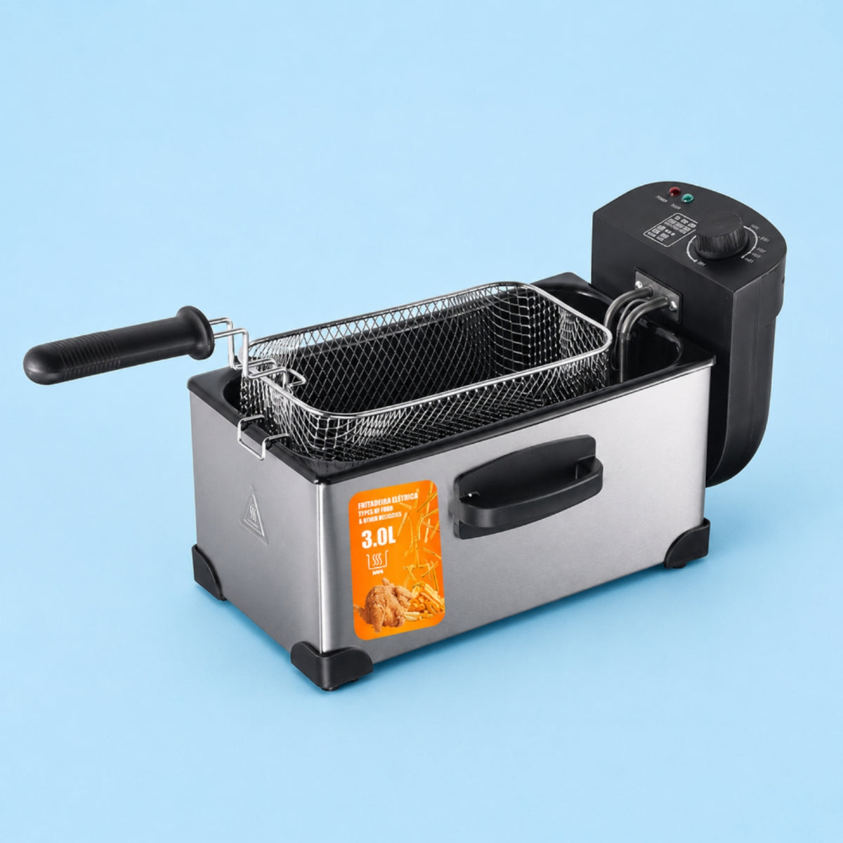 Temperature Control Electric Deep Fryer 110V Deep Fryer with Basket Easy Clean Kitchen Appliance Large Capacity