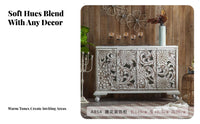 Vintage Entryway Cabinet Retro Design Entryway Console Cabinet Spacious Storage Aged Lumber Sideboard for Hallway, Living Room