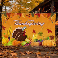 Thanksgiving Pumpkin Turkey Festival Banner Party Decoration Flag