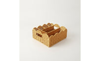 Storage Basket with 4 Compartments Square Woven Basket with Dividers Versatile