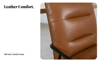 Light Luxury Design Upholstered High-Back Chair Nordic Aesthetic Channel-Tufted Sled Chair Soft Padded Cushion Dining Seat Ergonomic Backrest for Interior Decorators, Office Workers, Kitchen, Living Room, Reception Area, Study