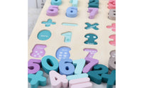 Educational Wooden Number Puzzle Early Learning Number Puzzle Chunky Math Board Solid Wood for Preschoolers, Toddlers, Homeschool, Classroom