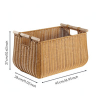 Braided Container Basket Open-Top Organizing Bin Sturdy Home Storage Unit