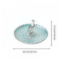Gilded Peacock Serving Tray Golden Decoration Peacock Fruit Bowl Luxury Look Decorative Snack Tray for Living Room