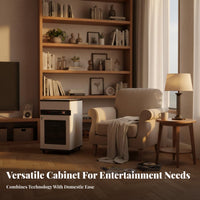 Wooden Amplifier Cabinet Adjustable Shelves AV Equipment Rack Cabinet Sturdy Construction Multi-Tier Component Rack for Audiophiles, Living Room