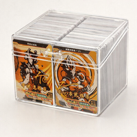 6 Grid Transparent Card Storage Box with Flip Lid, Desktop Card Holders Organizer Case for Small Items