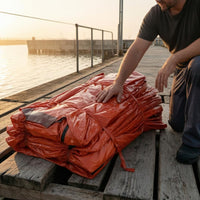 Flexible Floating Oil Containment Barrier Tie Straps Oil Spill Barrier Orange Floating Barrier Strip Reusable for Debris Interception, Algae Separation