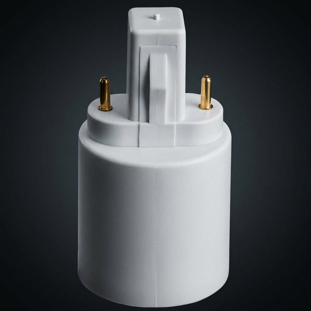 Copper Contacts G23 to E27 Adapter for Home Lighting, 6A Rated Current 2-Pin to Screw Base Converter, 120°C Heat Resistance PBT Shell, 1 Pack