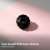 2 Pieces Black Cymbal Mounting Cap Ridged Drum Cymbal Cap Plastic Music Gear Compact