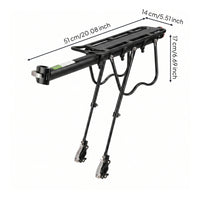 Sturdy Bike Cargo Rack Streamlined Rear Cargo Rack Large Bike Luggage Carrier Lightweight for Commuters, Cyclists, Commuting