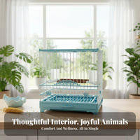 Narrow Wire Spacing Square Finch enclosure Easy to Clean avian Housing dependable-latch Avian House Lightweight for Indoor, Indoors, Balcony, Living Room