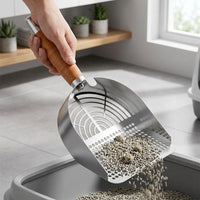 Cat Waste Sifter and Sieve with 304 Stainless Steel Deep Angled Sifting Tool for Clumping, Tofu and Mineral Pellets