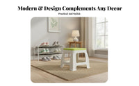 Small Square Stool Colorful Small Portable Stool Compact & Space-Saving Footstool for Young Children, Entryway