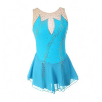 Figure Skating Dress Flared Skirt Sleeveless Skating Dress Breathable Glittering Stage Costume for Dancers