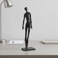Abstract Human Figure Textured Finish Minimalist Human Figurine Fine Workmanship Abstract Figure Statue for Living Room, Desktop, Bookshelf