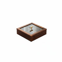 Multi-Section Candy and Nut Platter Solid Wood Wooden Compartment Snack Dish Chinese New Year Design Divided Serving Tray with Lid for Holidays
