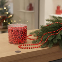 Christmas Tree Bead String Festive Decor Christmas Bead Garland Sparkling Finish Faux Pearl Chain Garland for Window Display