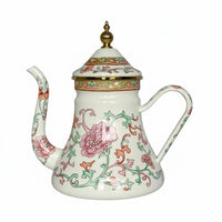 Multi-Purpose Floral Enamel Tea Kettle Easy to Clean Vintage Stovetop Teapot Large Capacity Floral Enamel Teapot Gift-Ready for Home Decor