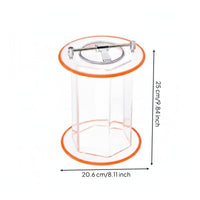 Hexagonal Polishing Barrel High Glass-Like Acrylic Tumbler Drum Stainless Steel Latch Rotary Polisher Barrel for Hobbyists, Workshop, Metalworking