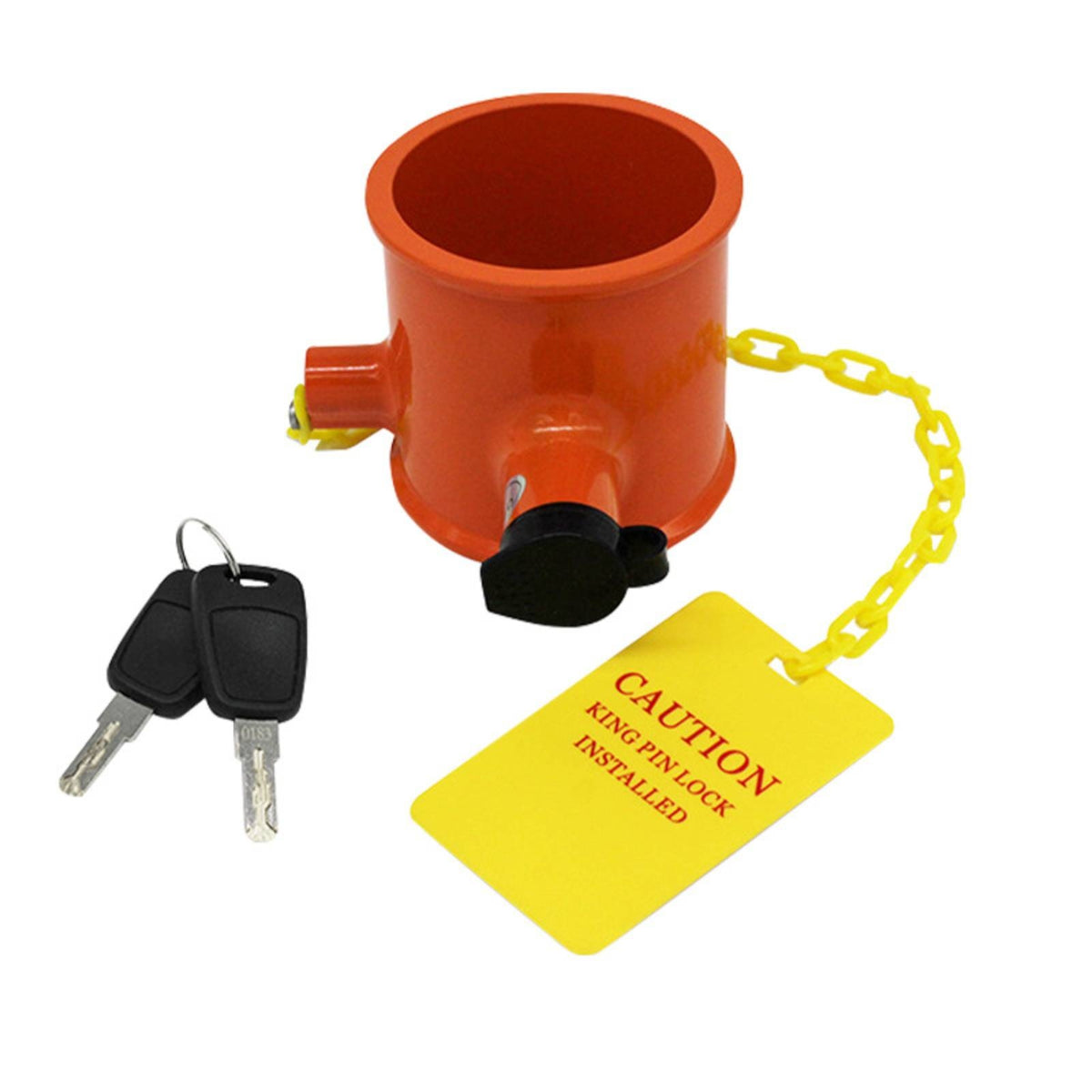 Fifth Wheel Lock Locking Device Sturdy King Locking Device with Warning Tag for Fleet Owners, Storage Yards