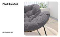 Soft Cushion Cushioned Rocking Lounger Ergonomic Rocker Easy Assembly Lounge Chair Anti-Tip Design for Seniors, Readers, Homeowners, Balcony, Living Room, Bedroom, Reading Nook