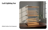 Clear Acrylic Display Box Space Saving Particles Proof Figurine Showcase Lighted Acrylic Display Box Easy Assembly for Desk