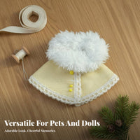 10cm Doll Clothes Christmas Design Small Doll Cape Handmade Soft Toy Winter Outfit for Kids, Holiday Season